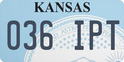 KS license plate 036IPT