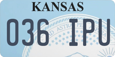 KS license plate 036IPU