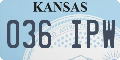 KS license plate 036IPW