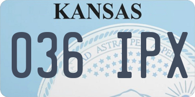 KS license plate 036IPX