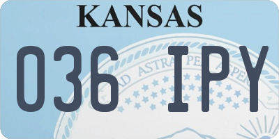 KS license plate 036IPY
