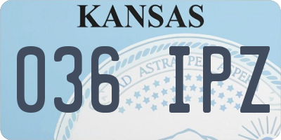 KS license plate 036IPZ
