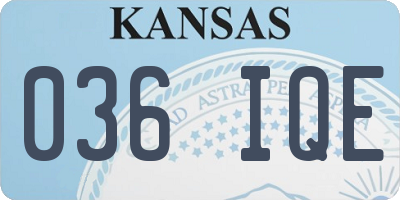 KS license plate 036IQE
