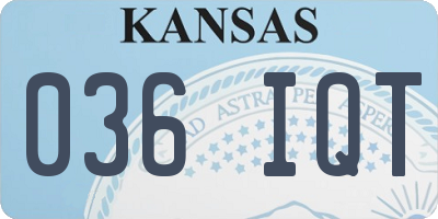 KS license plate 036IQT