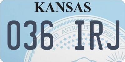 KS license plate 036IRJ