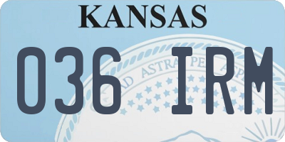 KS license plate 036IRM