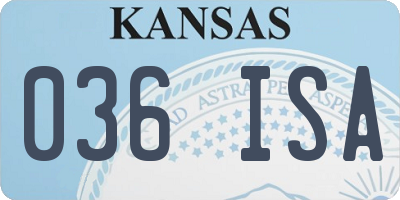 KS license plate 036ISA