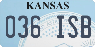 KS license plate 036ISB
