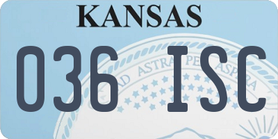 KS license plate 036ISC