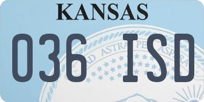 KS license plate 036ISD