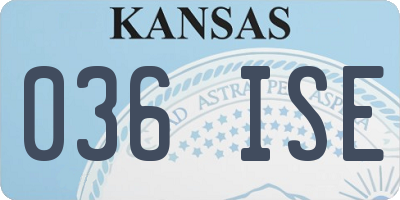 KS license plate 036ISE