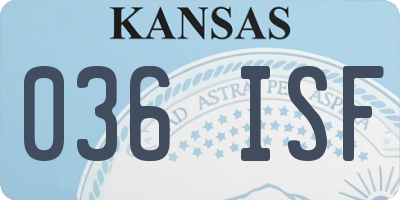 KS license plate 036ISF