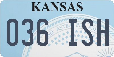 KS license plate 036ISH