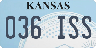 KS license plate 036ISS