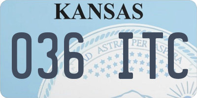KS license plate 036ITC