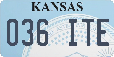 KS license plate 036ITE