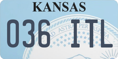 KS license plate 036ITL