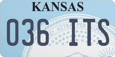 KS license plate 036ITS