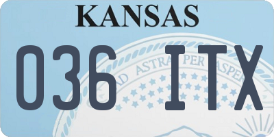 KS license plate 036ITX