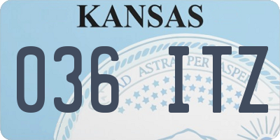 KS license plate 036ITZ
