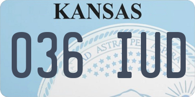 KS license plate 036IUD