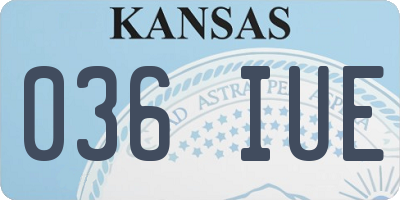 KS license plate 036IUE