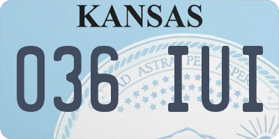KS license plate 036IUI