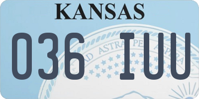 KS license plate 036IUU