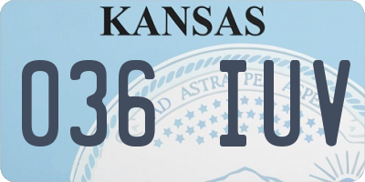 KS license plate 036IUV