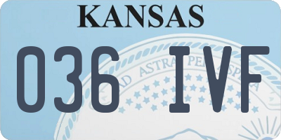 KS license plate 036IVF