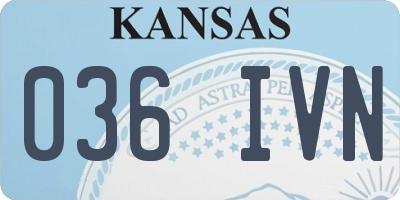 KS license plate 036IVN