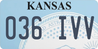 KS license plate 036IVV