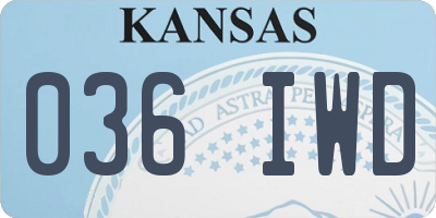 KS license plate 036IWD