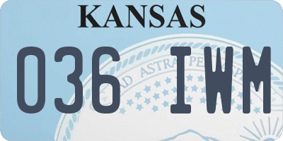 KS license plate 036IWM