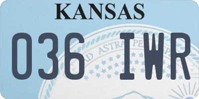 KS license plate 036IWR