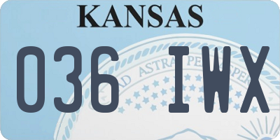 KS license plate 036IWX