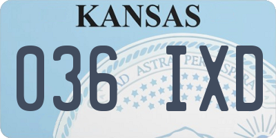 KS license plate 036IXD
