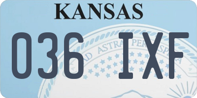 KS license plate 036IXF
