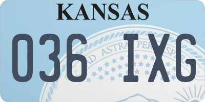 KS license plate 036IXG