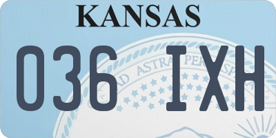 KS license plate 036IXH