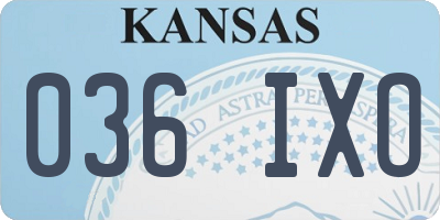 KS license plate 036IXO