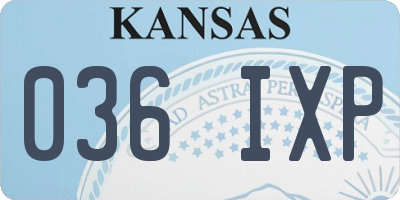 KS license plate 036IXP