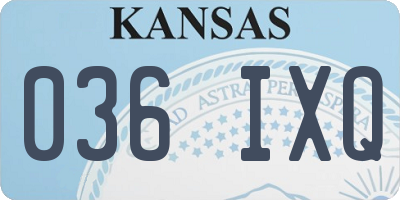 KS license plate 036IXQ