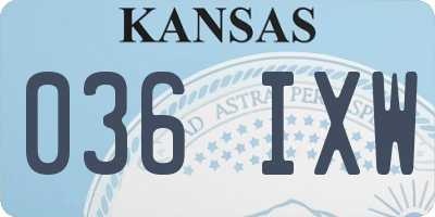 KS license plate 036IXW