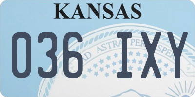 KS license plate 036IXY