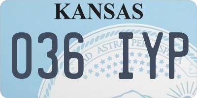 KS license plate 036IYP