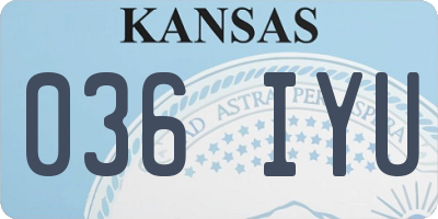 KS license plate 036IYU