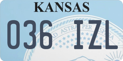 KS license plate 036IZL
