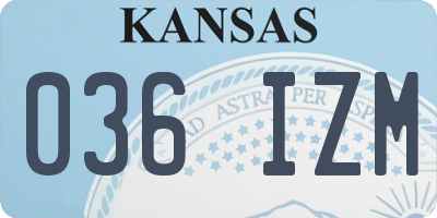 KS license plate 036IZM