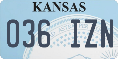KS license plate 036IZN
